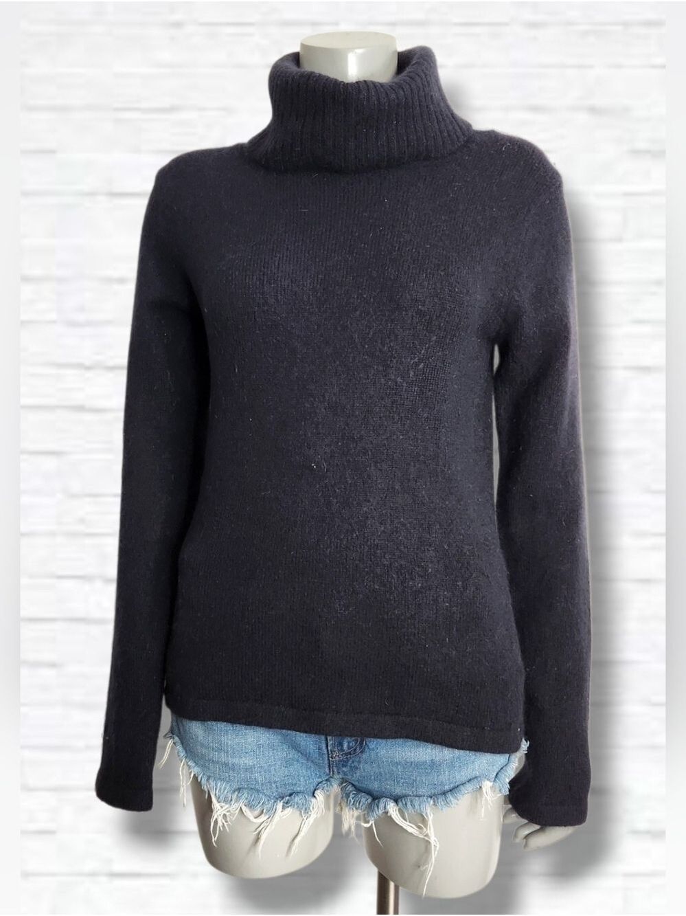 Fairweather Vintage Angora Blend Black Turtleneck Sweater Size M